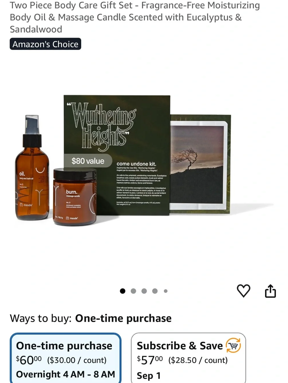 Wuthering Heights Maude candle and oil set gift